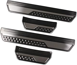 N&B [Just Fit] 新型ヴェゼル に適合 For Vezel 2代目 RV系 2021年～　アウター ドアステップ アンダー敷居カバー ガーニッシュ スカッフプレート サイドステップ プロテクターベゼルカバー (ブラック)