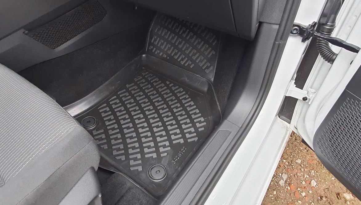 Trimak Dokładnie dopasowane dywaniki samochodowe 3D, kompatybilne z Volkswagenem Golf 8 Manuel od 2020, akcesoria samochodowe, 1. i 2. rząd, dywaniki gumowe, do samochodu, TPE, na każdą pogodę