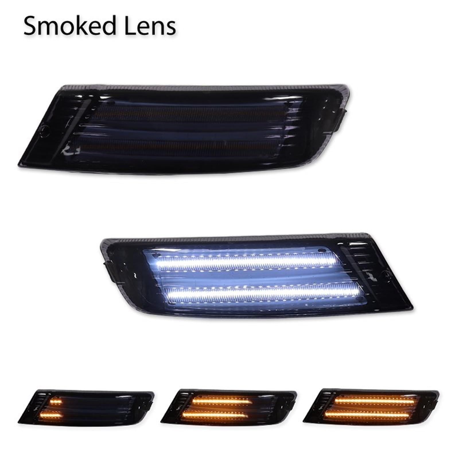 Indicatore di Direzione Per Jeep Per Liberty 2005-2007 LED DRL Luci Marcia Fendinebbia Paraurti Anteriore Fari Indicatori Direzione Auto 12V Luci di Posizione(Smoked Lens)