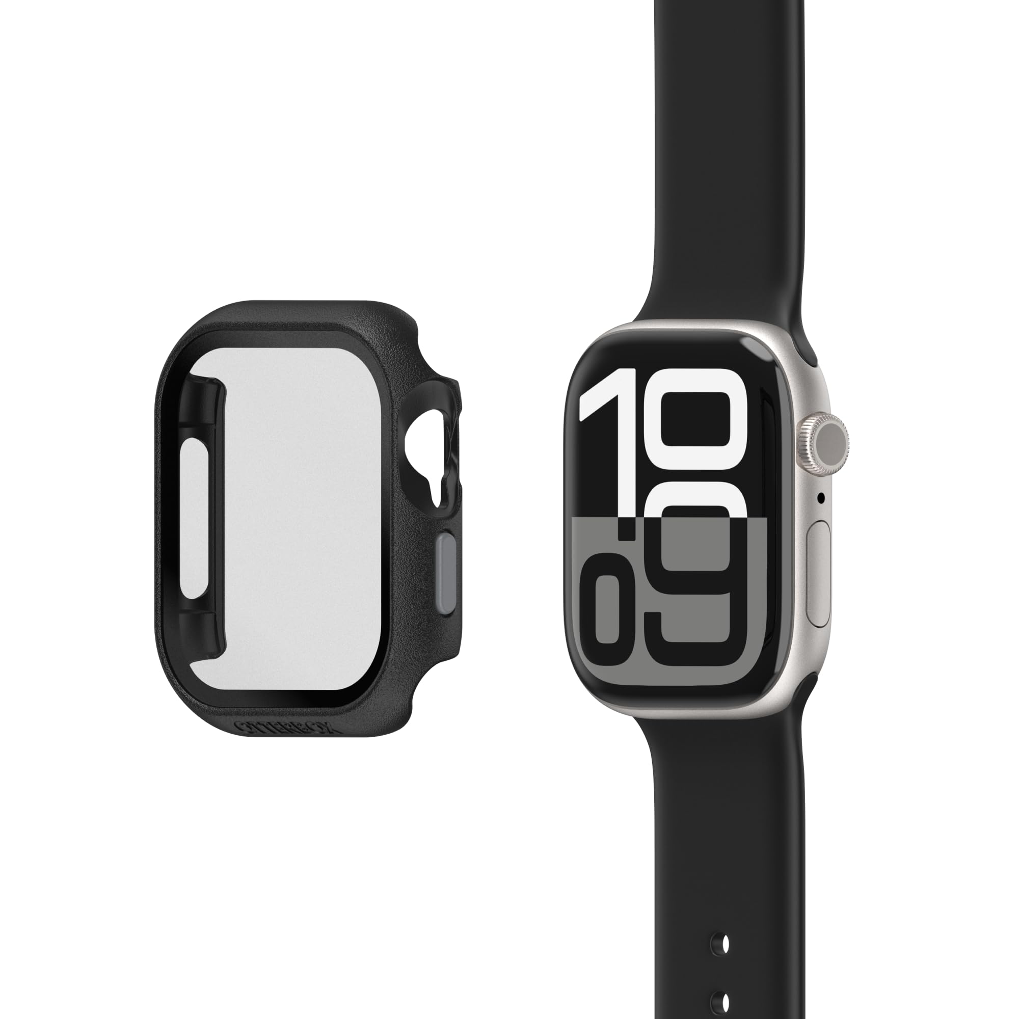 OtterBox Eclipse na zegarek ze zintegrowaną szklaną osłoną ekranu dla Apple Watch Series 11/10-46mm, Szkło hartowane, odporne na wstrząsy i upadki etui ochronne na zegarek Apple, Czarne