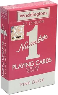 Waddingtons Number 1 Classic Pink Playing Card Game, play your favourite games from snap, poker and blackjack with this stylish deck, travel game, great gift and toy for boys and girls aged 6 plus