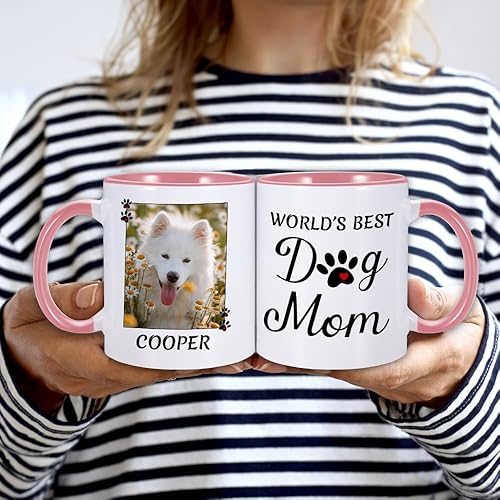 Miniatura 6 de Taza personalizada para perro, taza personalizada de 11 oz para la mejor mamá del perro, taza personalizada para mamá de perro, taza personalizada