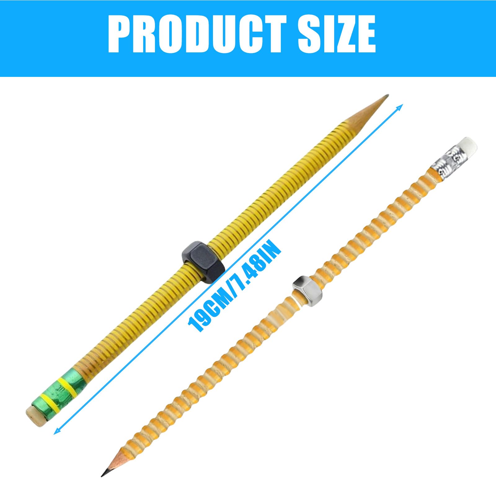 Leiser Bleistift mit Gewinde und Gleitmutter für Konzentration, Stressabbau, Holz, sensorisches Schulbedarf, Schreibwerkzeug, Klassenzimmer, sensorisches Lernwerkzeug