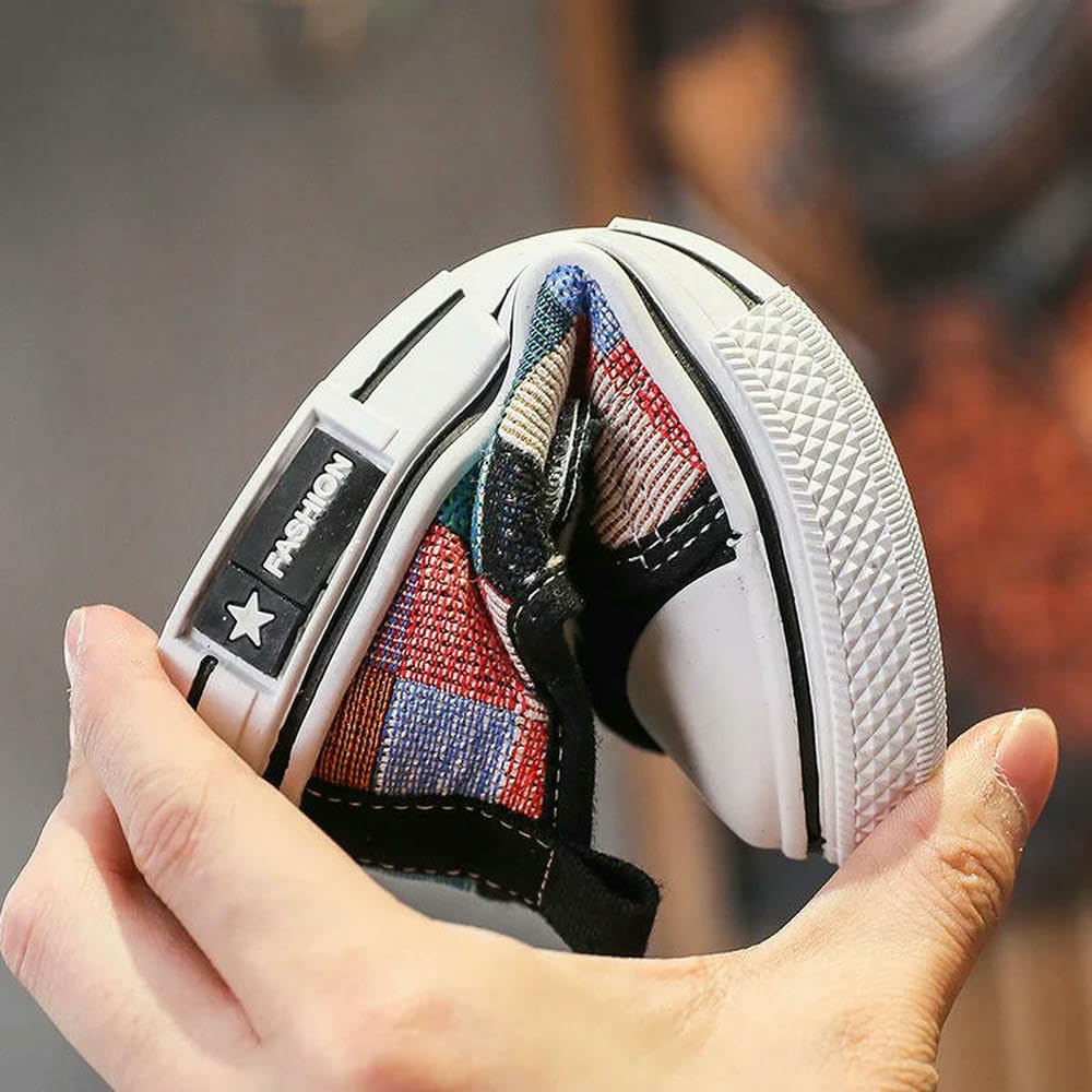 ZBDP Scarpe Casual per Bambini Bambini Bambini Scarpe da Ginnastica di Tela Ragazzi Ragazze Classiche a Scacchi Suola in Gomma Morbida Primavera