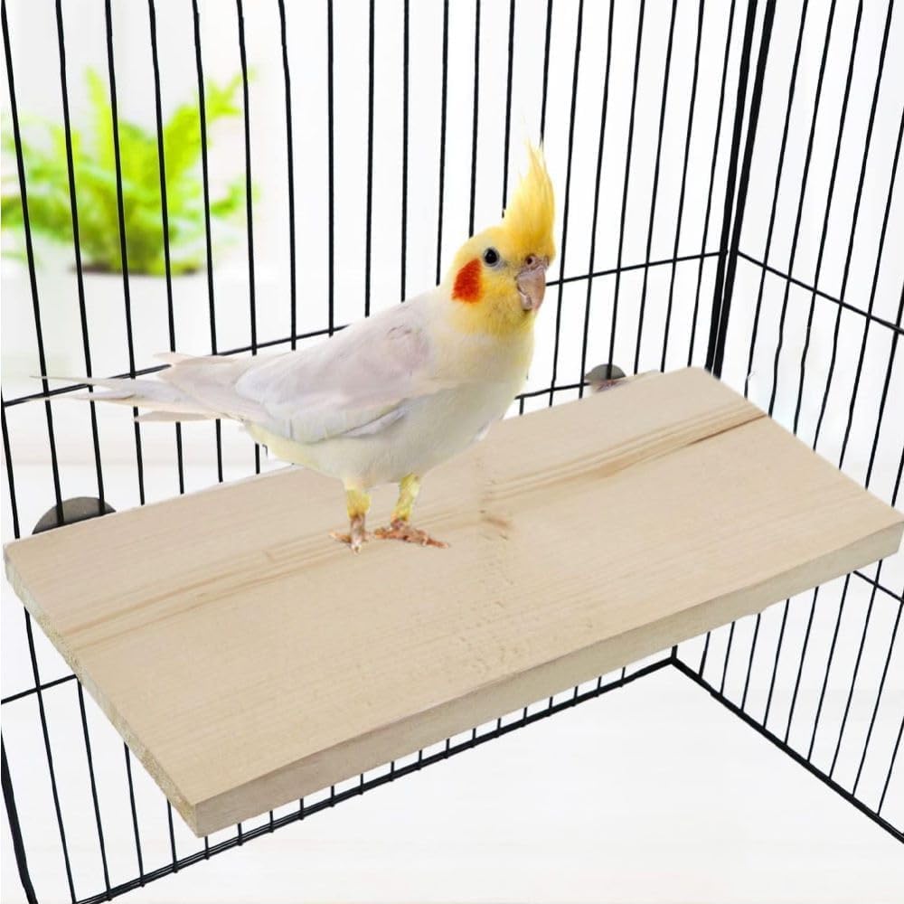 Wontee Holzplattform Für Vögel & Kleintiere – Spielstand Für Käfig, Aus Kiefernholz, Größe M1