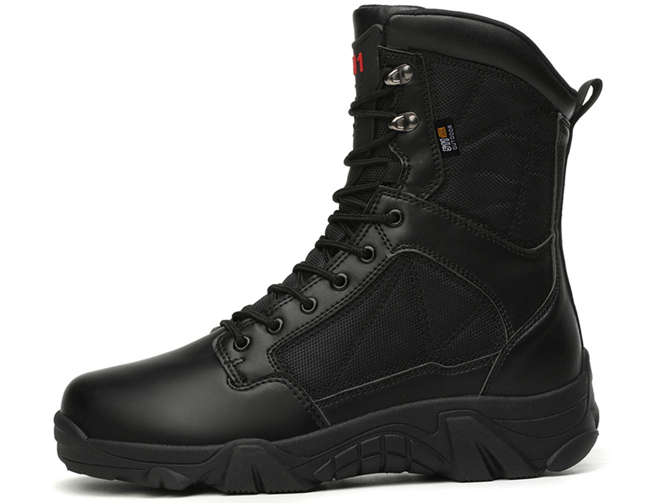 5.AA Hommes Bottes Militaire avec Fermeture Latérale, Bottes Patrouille Combat Tactique Recrues Armée Désert Sécurité Militaire Chaussure