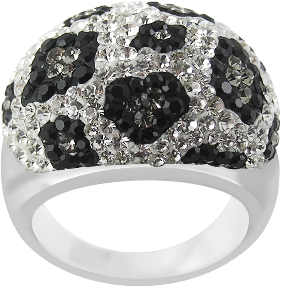 Colorful Python Pattern Multi Preciosa Crystal Stone 316L Surgical Steel Finger Ring Jewelry