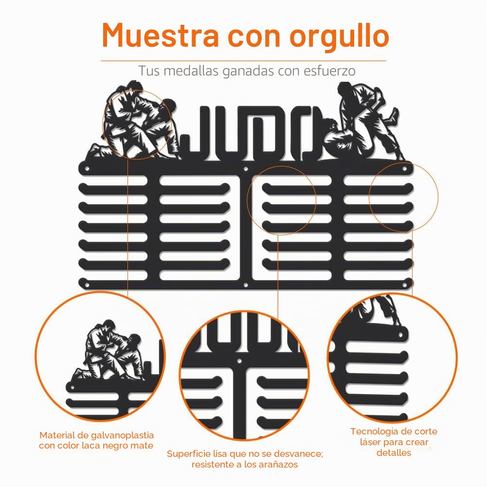 SUPERDANT Portamedallas Deportes Medallas de Metal Organizador de Medallas de Pared Gancho Antideslizante Regalos para Atletas