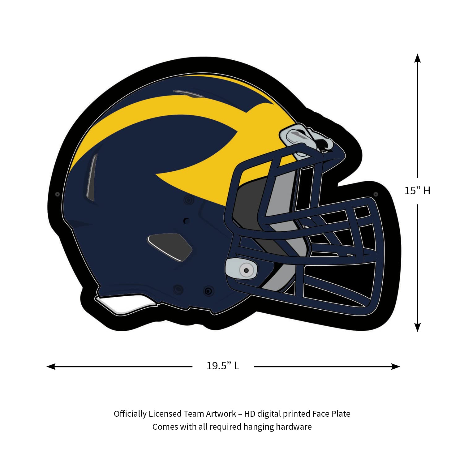 Team Sports America Evergreen NCAA University Of Michigan Ultra-Thin LED Light Wall Sign Décor, Full Size Replica Helmet, 19.5 x 15 Inches, Made in the USA : Sports & Outdoors