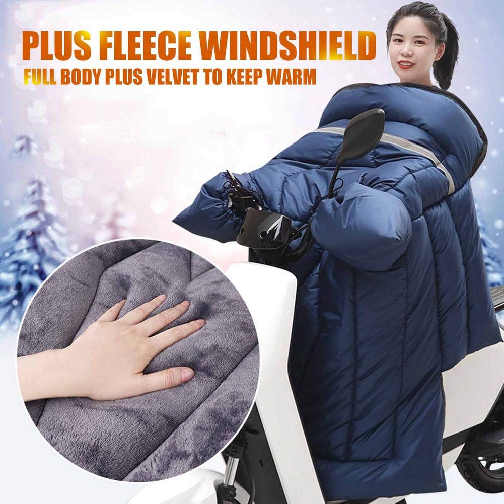 Générique Tablier Scooter, Couvre Jambe Scooter Scooter de Moto Couette Pare-Brise d'hiver Riding Tablier Couvercle Coupe-Vent Gants Guidon électrique(7)