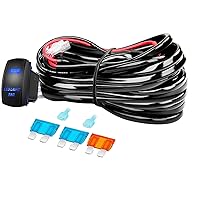 Vista 1 de RIGIDON Kit de mazo de cables de barra de luz LED, interruptor basculante de 12 V, 18 AWG, relé de alimentación, cable automotriz para barra de luz