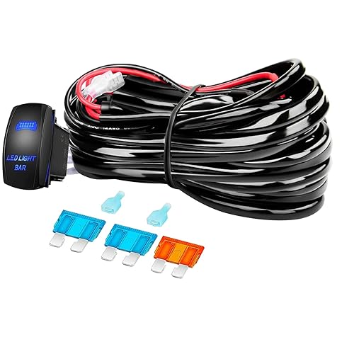 RIGIDON Kit de mazo de cables de barra de luz LED, interruptor basculante de 12 V, 18 AWG, relé de alimentación, cable automotriz para barra de luz