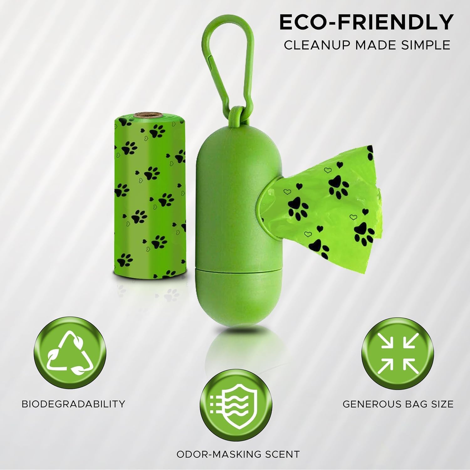 EcoNour Dog Poo Bags 540 Counts Biodegradable Poop Waste Bag with Odor-Masking Scent and Dispenser - 100% Leak Proof Convenient Dispensing, Durable & Generously Sized Dog Poop Bags for Pet Owners — view 3