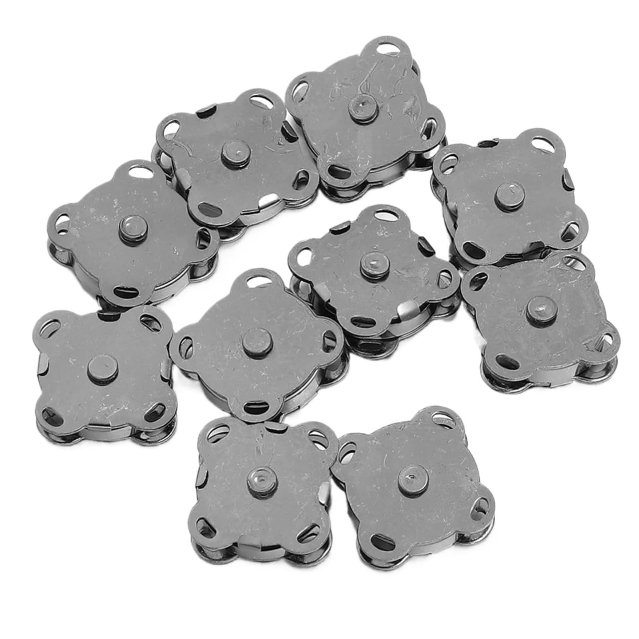 Magnetic Press Studs 10Sets Magnetic Snap Button Metal Invisible Sew on Lock Clasps Fasteners for Purse Bags Clothes Craft DIY Accessories(Gun Black)