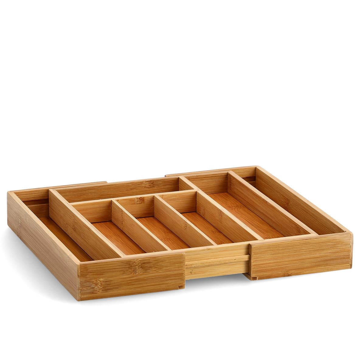 Zeller Natur 25322 28.5-40 X 33.5 X 5 Cm Extendible Cutlery Tray Bamboo