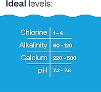 Vista 6 de HTH 1275 Kit de prueba de 6 vías para el cuidado de piscinas, probador químico de agua para piscinas, 100 pruebas