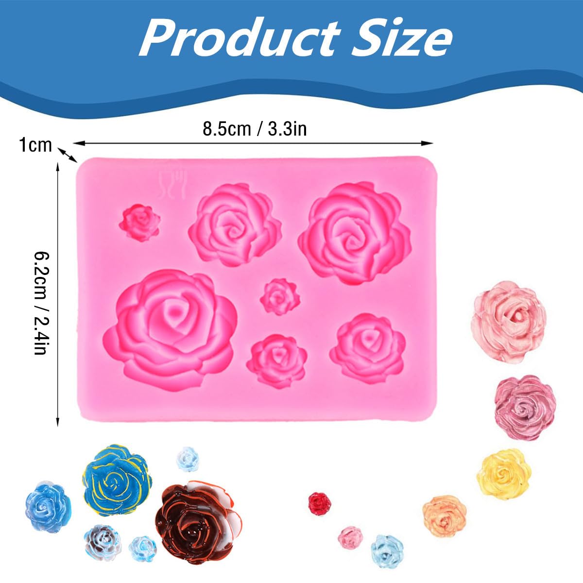 Amazon.co.jp: 立体 バラの花 チョコレート型 【3個セット】 薔薇