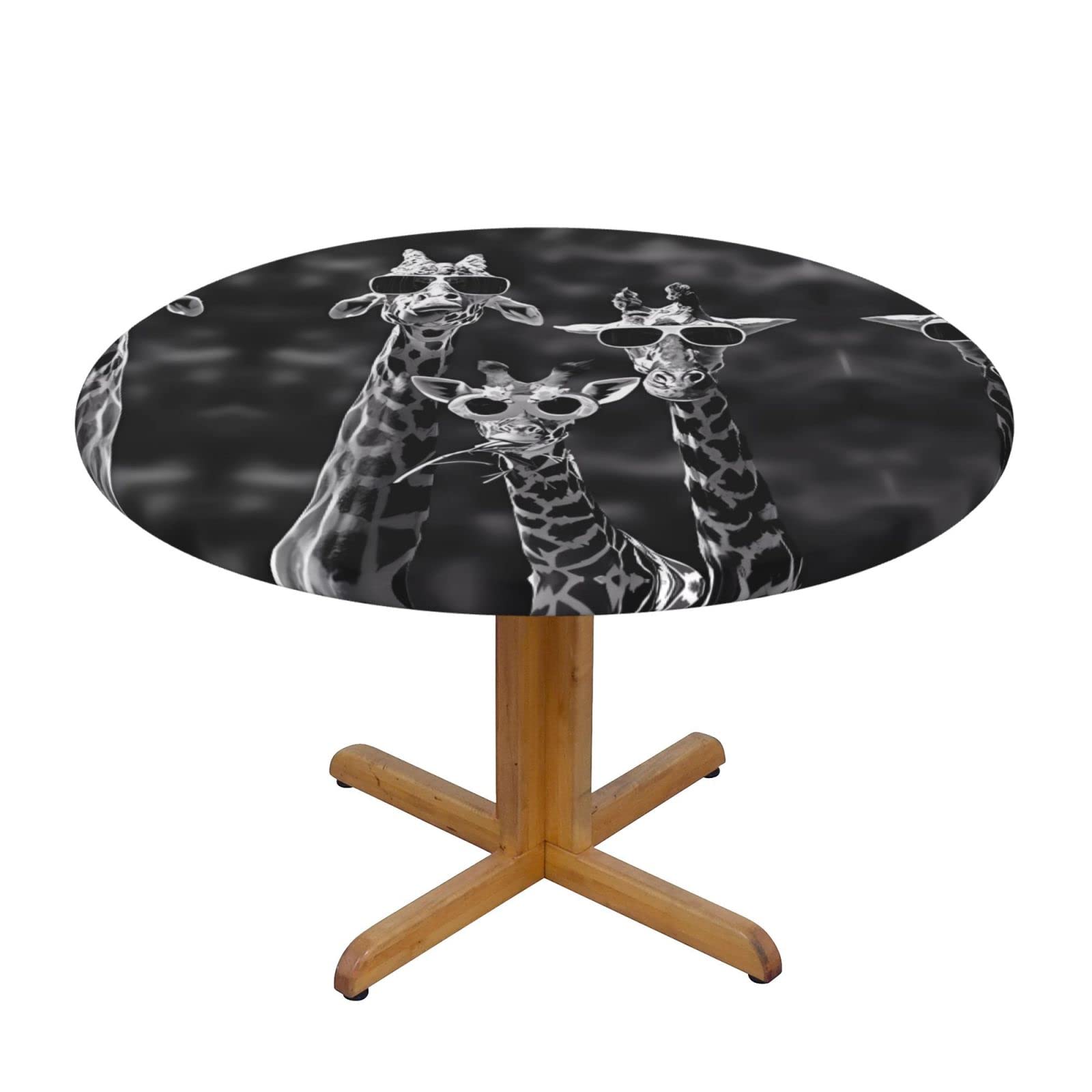 Nappe ronde girafe élastique pour des repas conviviaux en cuisine et salle à manger