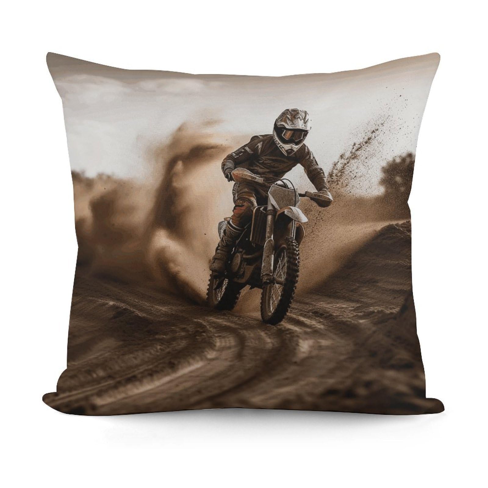 VstaDank Motocross Throw Pillow Covers Fade-Resistant Plush Pillow Case Cozy Square Cushion Case Removable Pillowcase Exquisite Pillow Shams Soft Pillow Protector 18"x18"