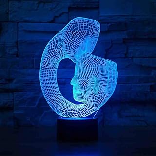 Kiss czoło 3D wizualna lampa stołowa 7 zmieniających się kolorów akrylowa lampka nocna LED sypialnia nocna oświetlenie do snu dekoracja prezenty świąteczne pilot zdalnego sterowania