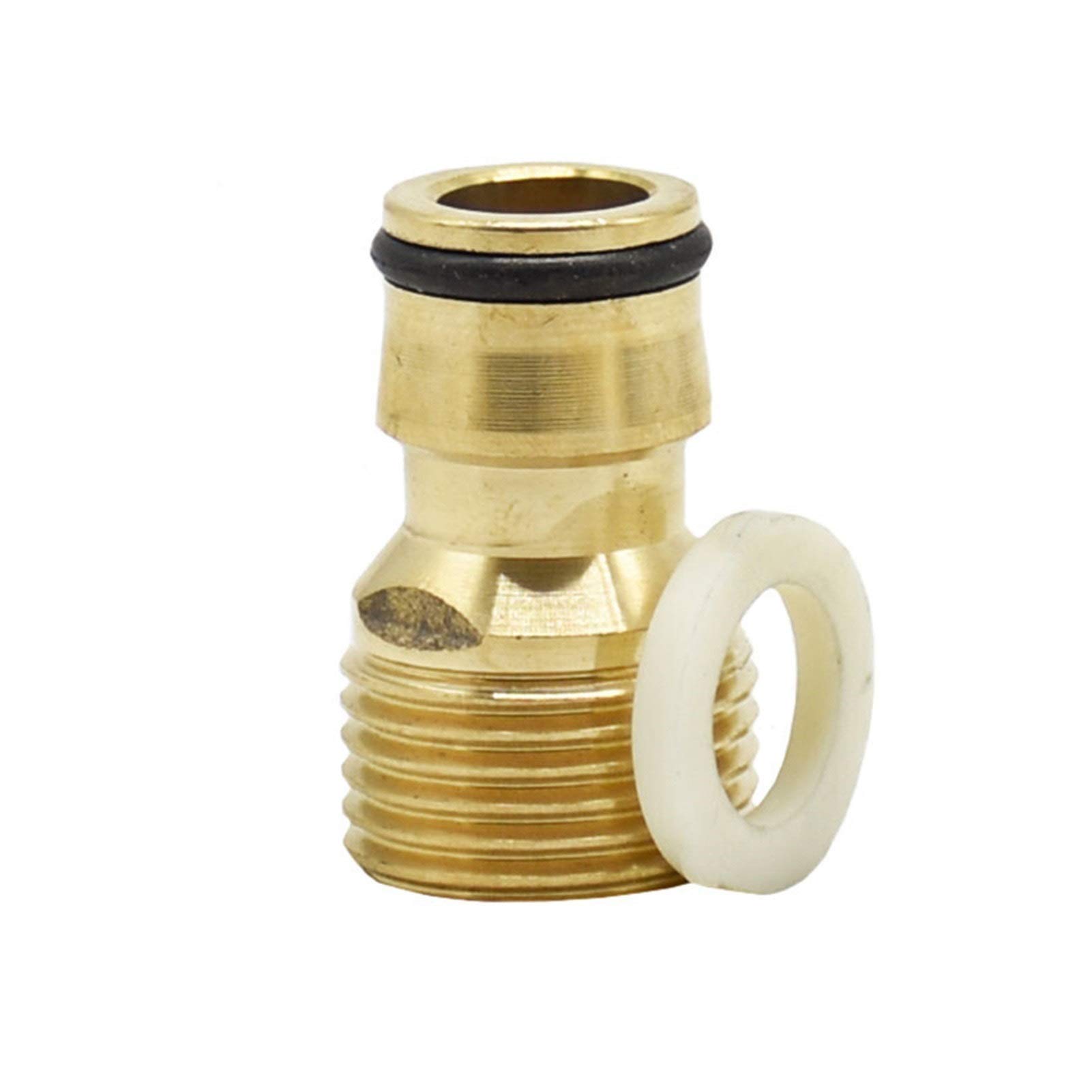Tubería manguera conector fittings Hilo de latón de jardín Hilo de macho 1/2 pulgada Conector 1/2 pulgadas Lavado de autos Pistola de agua Cobre Metal Rose Adaptador Anillo de sellado 15pcs