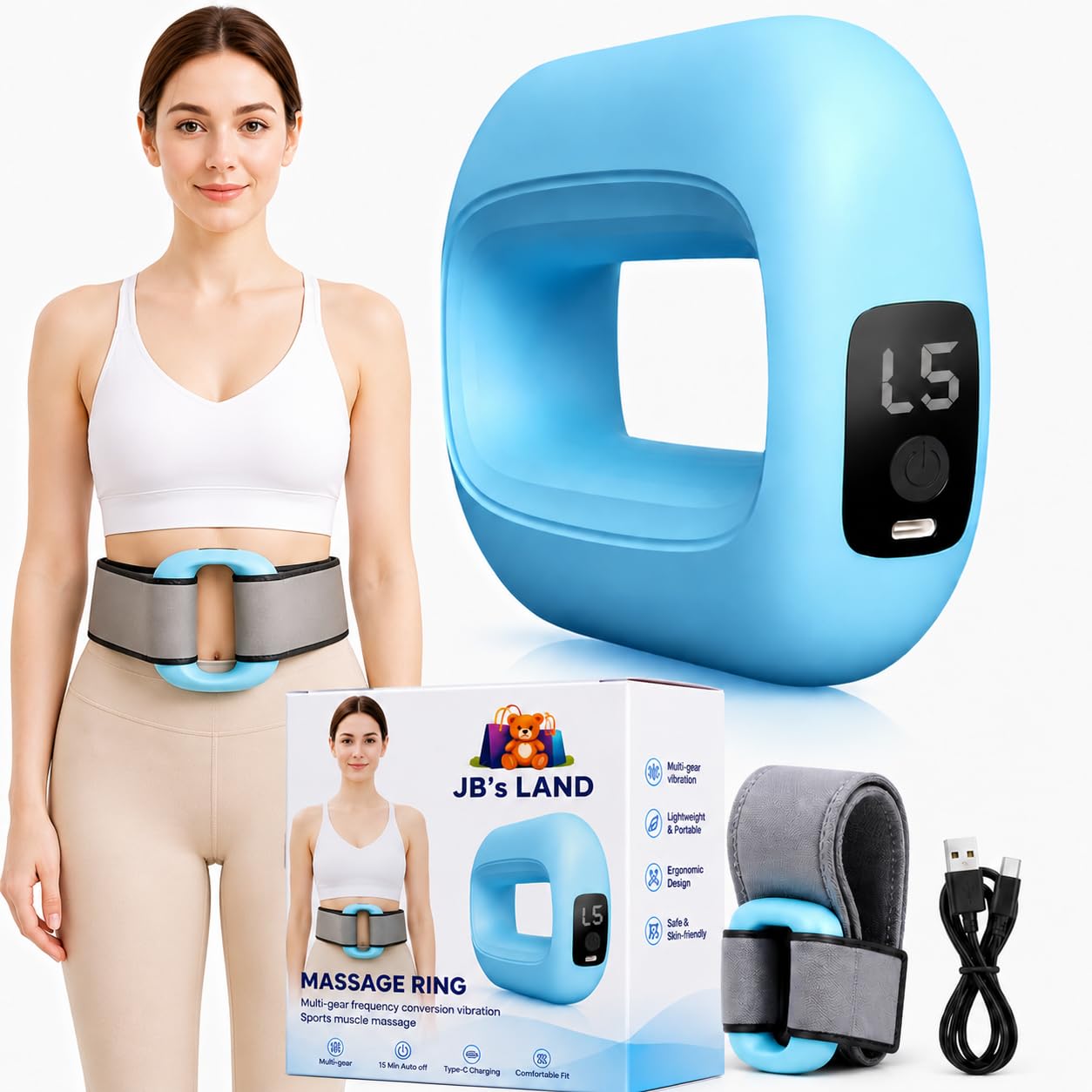 Belly Fat Burner Electric Abdominal Slimming Belt with Vibration & Heat, Belly Massager & Muscle Stimulator Belt for Stomach Toning, Body Shaper Fitness Belt for Men & Women Home Use (Single Ring Belly Fat Massager New)-image-20