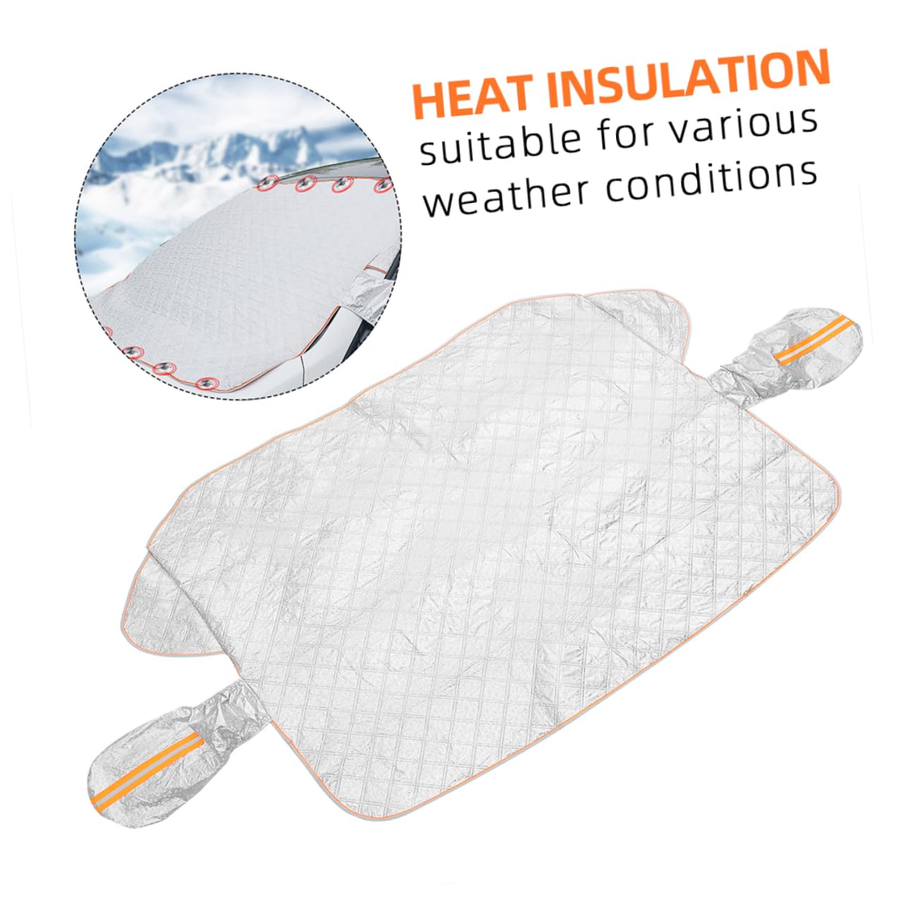 Housse de Pare-brise Anti-neige Voiture 2 Pièces Aluminium Argenté