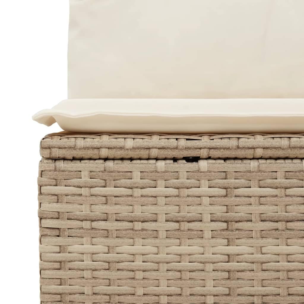 vidaXL Canapé de Jardin avec Coussins 2 Places, Siège avec Housse, Meuble de Terrasse Patio Balcon Extérieur, Beige Résine Tressée