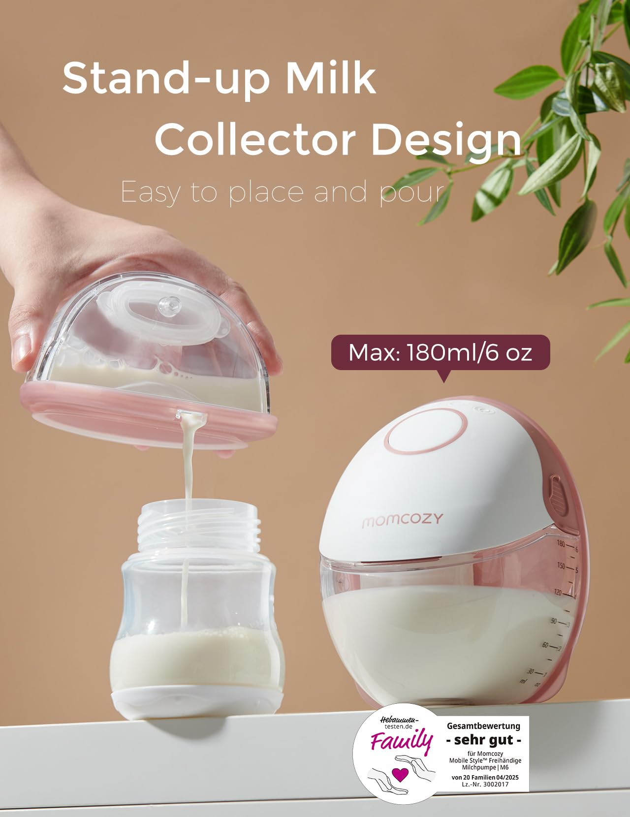 Momcozy M6 Mobile Style Milchpumpe Elektrische, handsfree 1 Pack Rot | tragbare Brustpumpen DoubleFit-Flansch, mehr Passform und Diskretion mit 3 Modi und 9 Stufen 24 mm Brusthaube