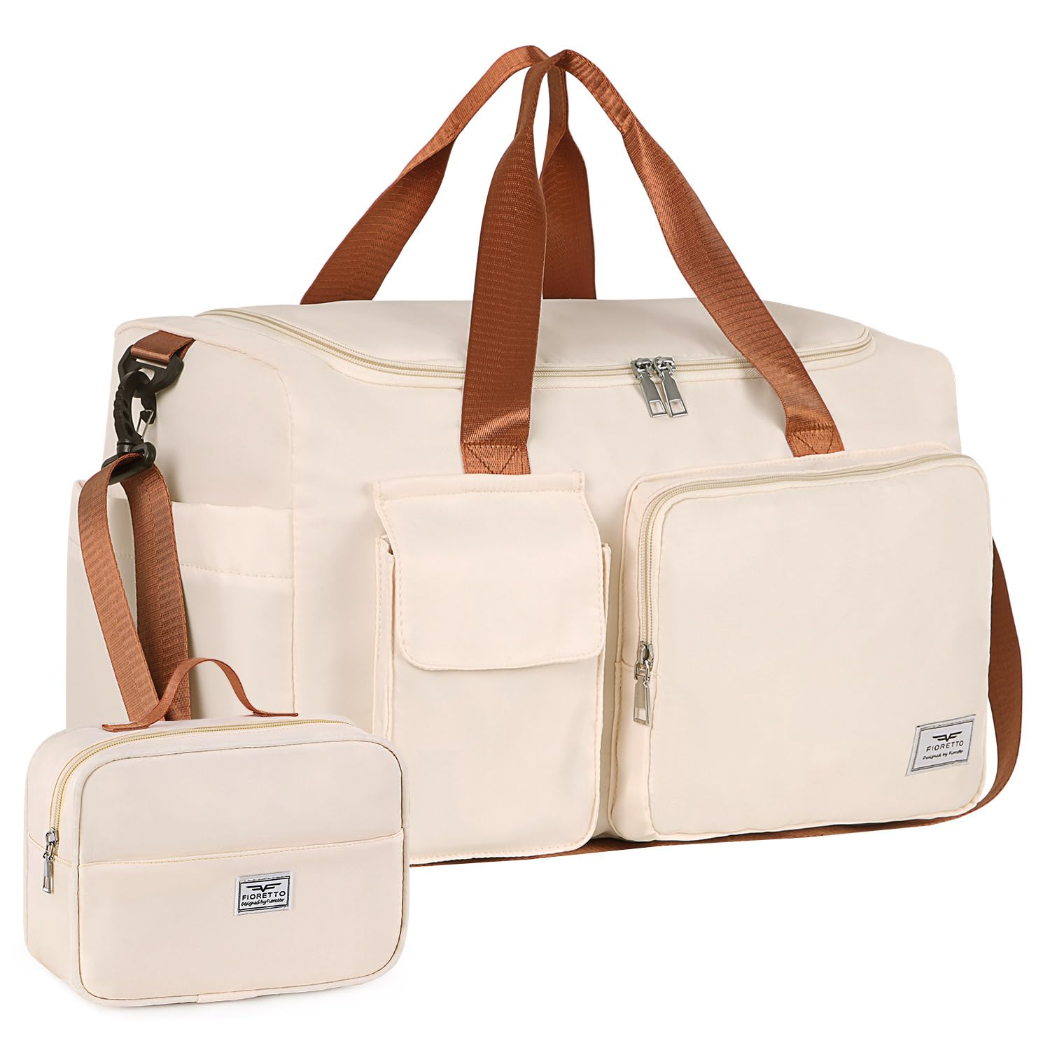 FIORETTO Women's Gym Duffle Bag with Shoes Compartment, 37L Capacity, Ideal for Travel, Gym, Sports, Duffel, Weekender