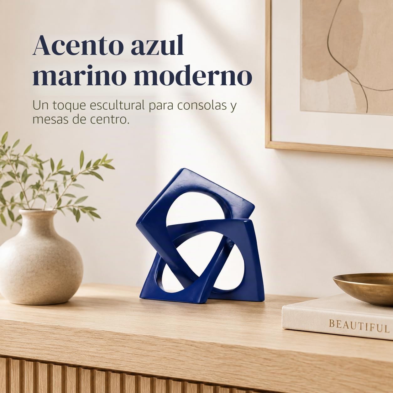 XMGZQ Escultura Moderna de Cubo geométrico,decoración de Estatua de Nudo Azul,estantería para el hogar,Centro de Mesa Decorativo,Escultura de Cubo y Figuras,Acento de decoración del hogar Azul Marino