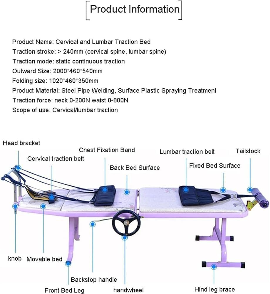 Home-Use Foldable Portable Lumbar Traction Bed; Cervical and Lumbar Traction Bed/Human Traction Device; Foldable Cervical Traction Chair