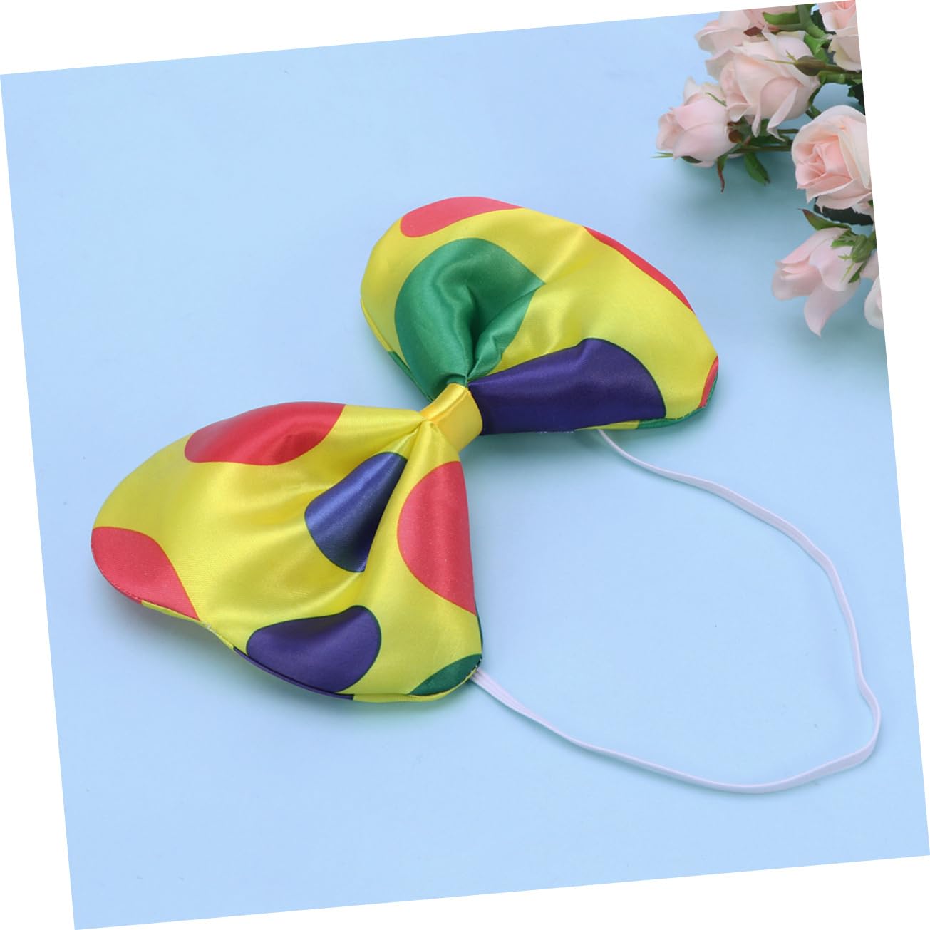 FRCOLOR Clown Bow Tie Design Fancy Costume Accessory for Halloween Masquerade Parties Elastic Satin Material for Birthdays and Special Occasions
