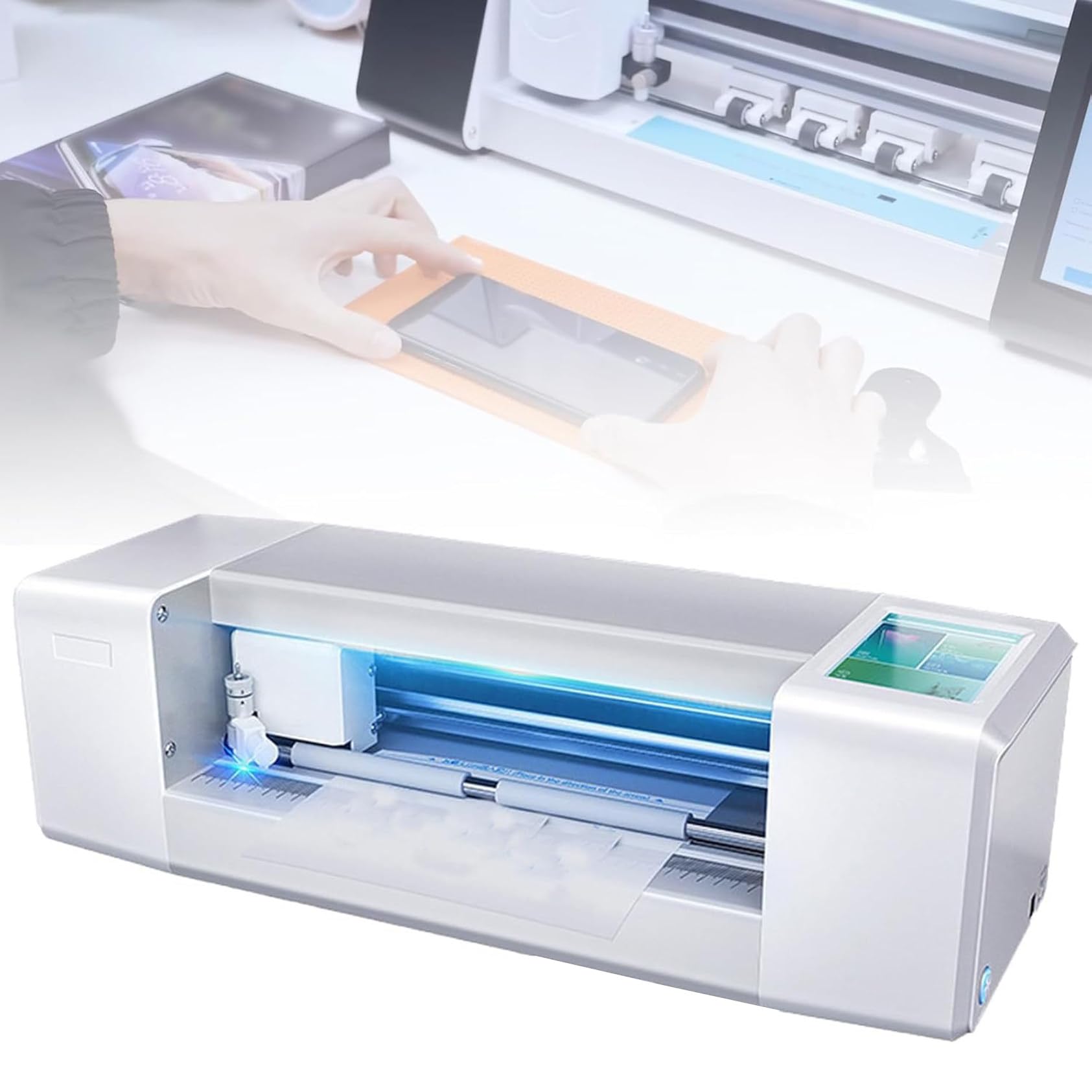 Coupe-film hydrogel automatique pour téléphone portable, mise à jour en temps réel avec plus de 12 000 données, coupe rapide et précise en 15 secondes pour les films de protection d'écran