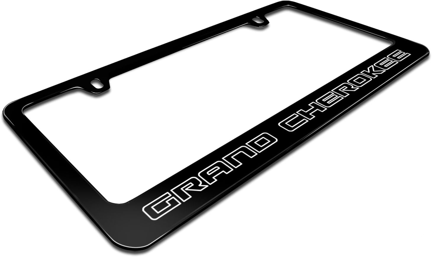 iPick Image Made for Jeep Grand Cherokee Outline Black Metal License Plate Frame