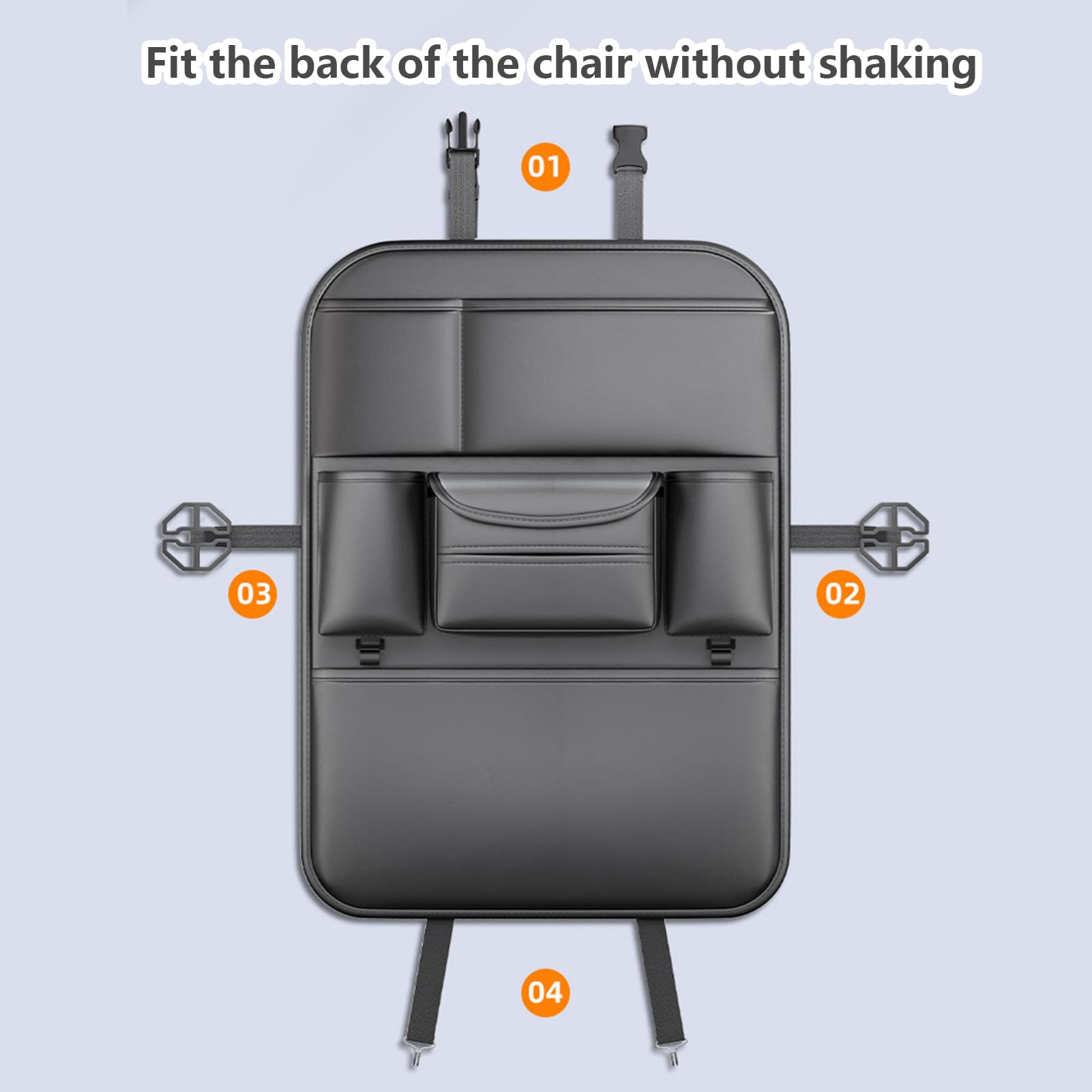 Organizador Trasero Para Coche Organizador De Asiento Trasero Con Bolsillos | Protector De Asiento De Cuero Con Portavasos Y Alfombrilla, Imprescindible Para Viajes En