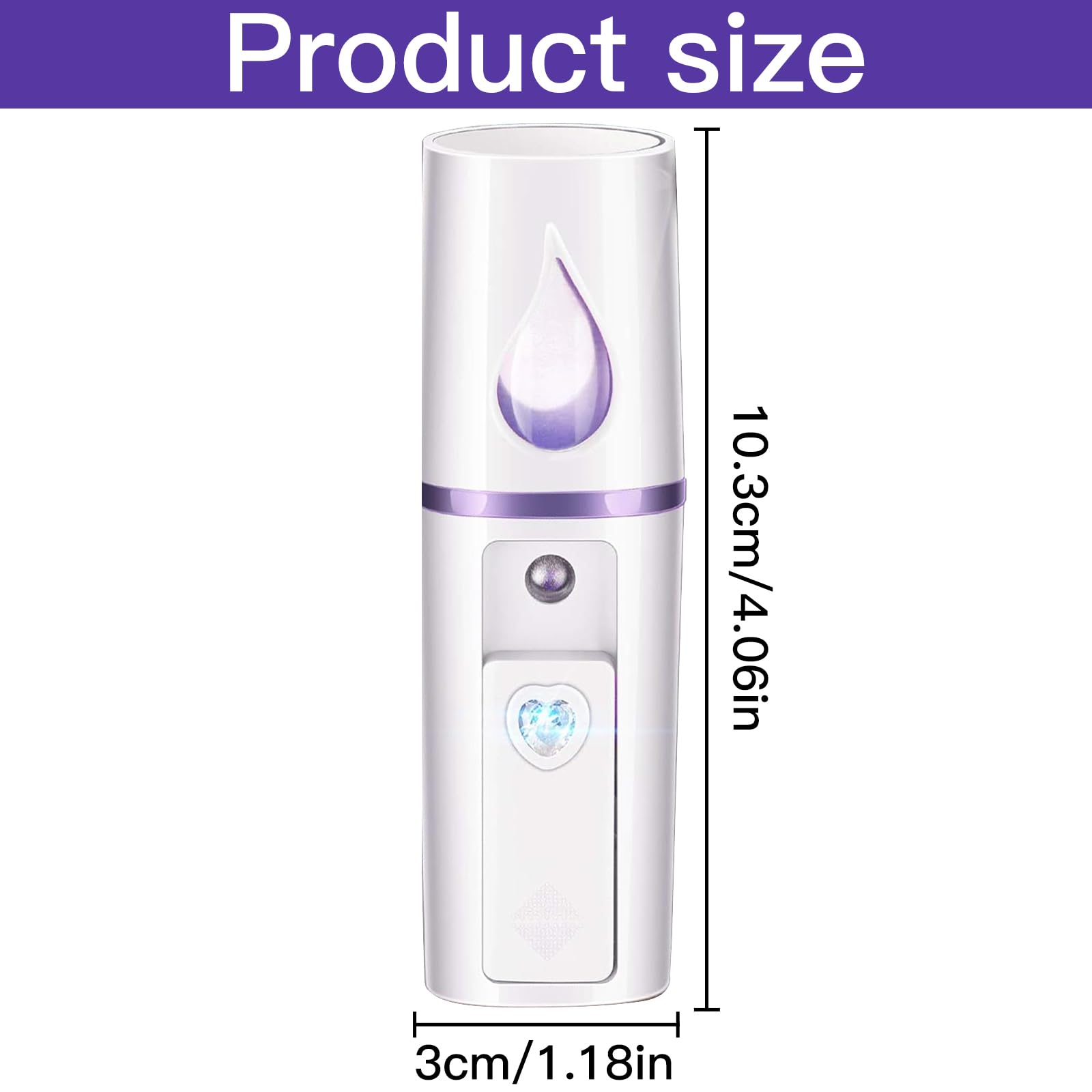 Nano Facial Steamer Mist Spray,Foggy Spray,2 Stück Nano Gesicht Mistertragbarer,Befeuchtung Handheld Hydratation Meter Nebelsprüher Mit Spiegel Design Bequeme USB Wiederaufladbare Weiß