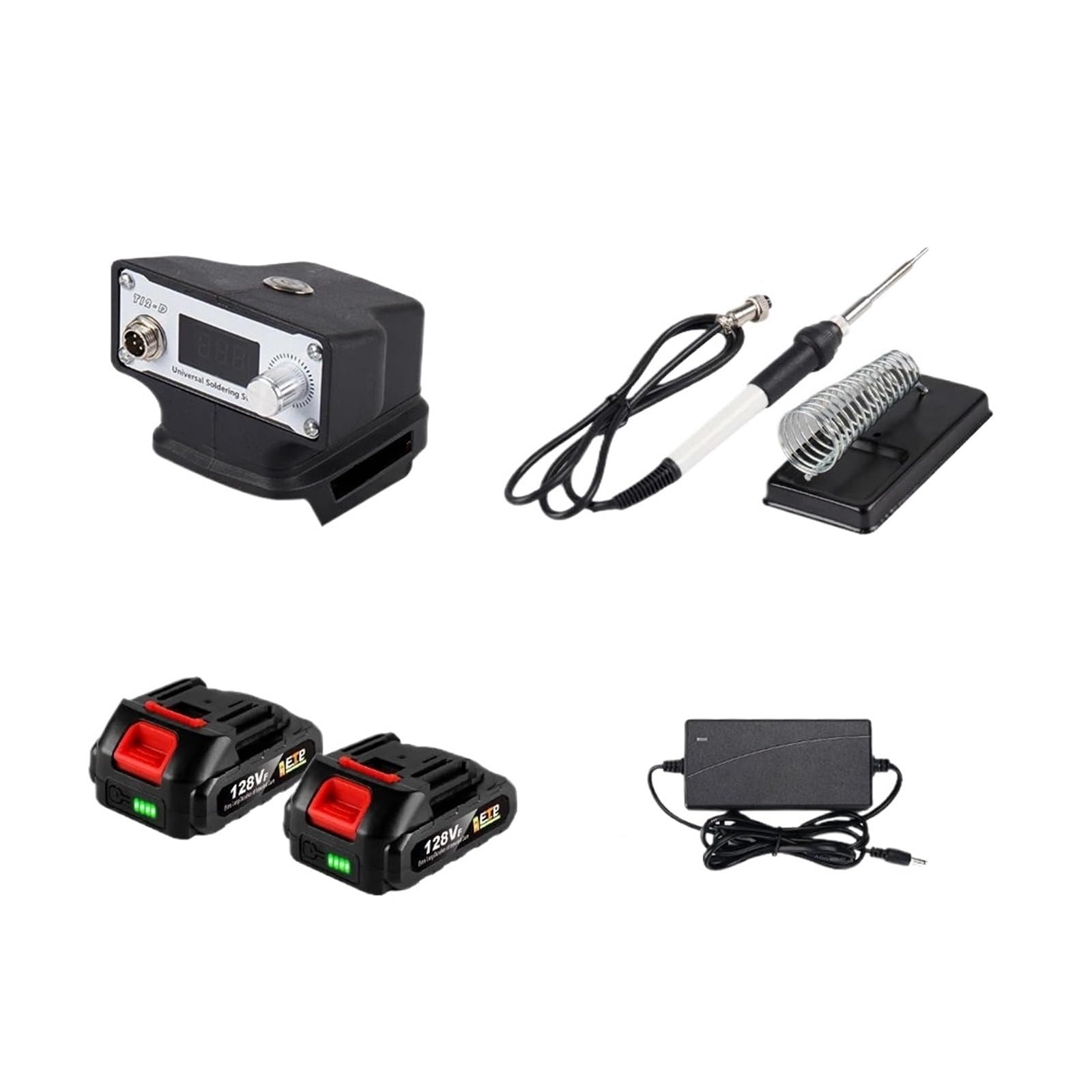 480 ℃ Cyfrowy Zestaw Lutownicy Elektrycznej Do Akumulatora 18 V Regulacja Temperatury Bezołowiowego Końcówka Ołówkowa Szybkie Narzędzie Grzewcze Najlepszy Prezent(2 Battery)
