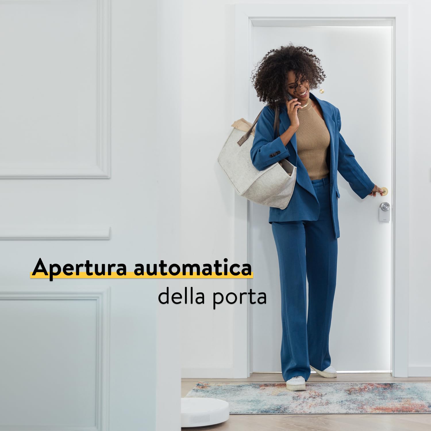 Nuki Smart Lock Pro (quarta generazione), serratura smart con WiFi e Matter per l'accesso remoto, serratura elettronica che trasforma lo smartphone in chiave, con Power Pack batterie, bianco