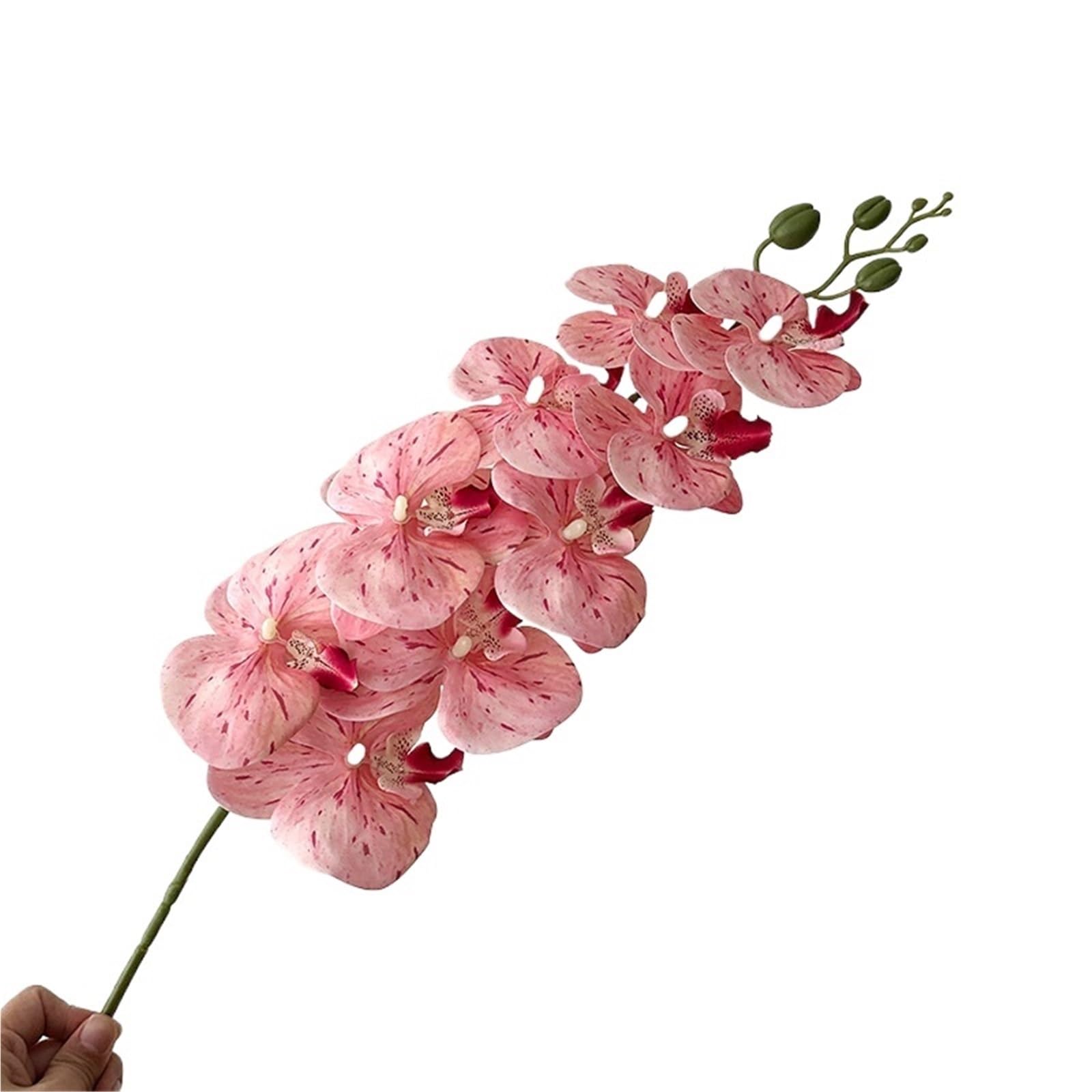 LuoAXINN Artificial Flower Branches 98CM 9-head Film Butterfly Orchid Artificial Flower Living Room Dining Table Floor Decoration Wedding Arrangement(Color4)