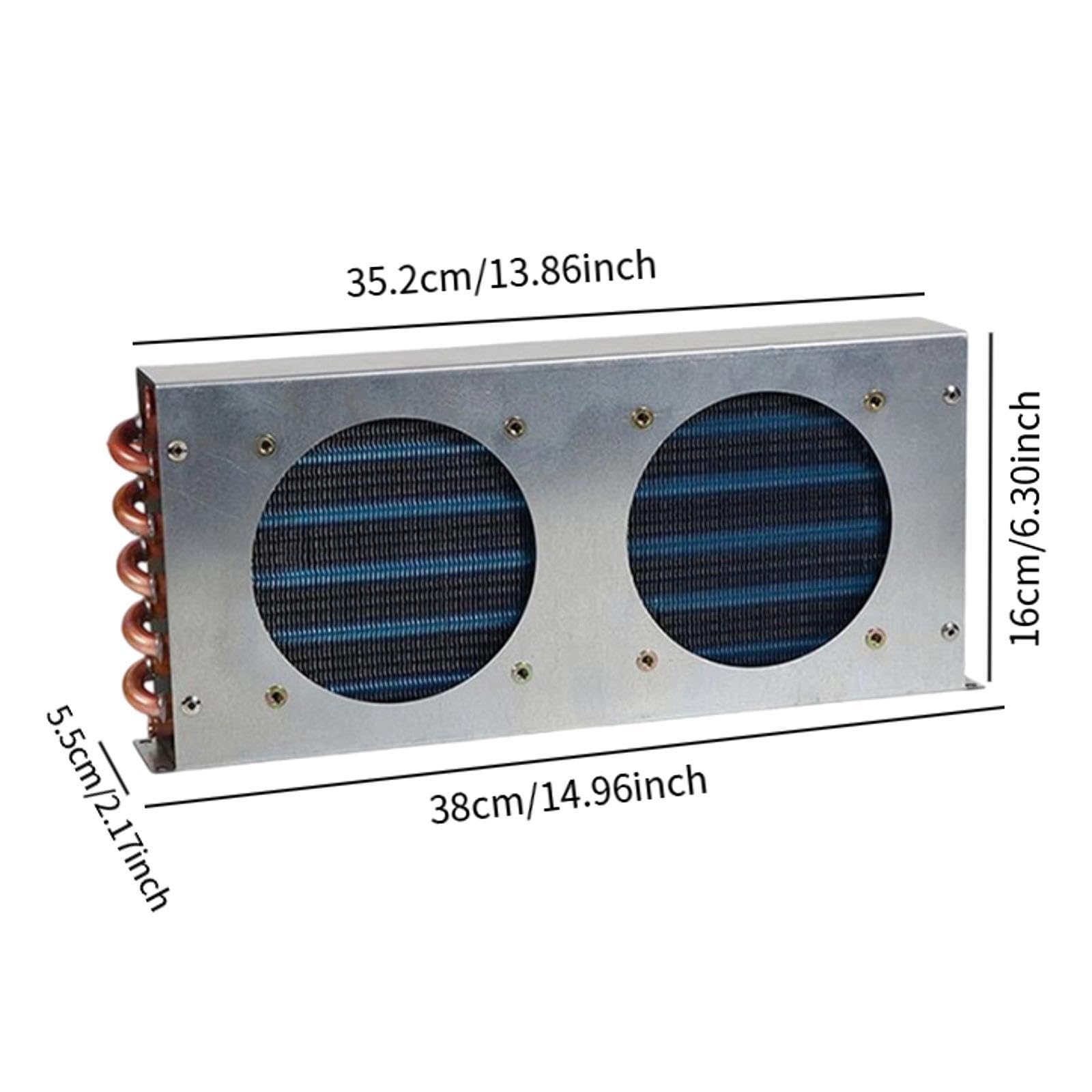 Sharplace Condensador para Refrigerador, Radiador de Refrigeración Por Aire, Intercambiador de de Tubo de Cobre Compacto, Pequeño Y Resistente para Equipo, 380x160x55mm