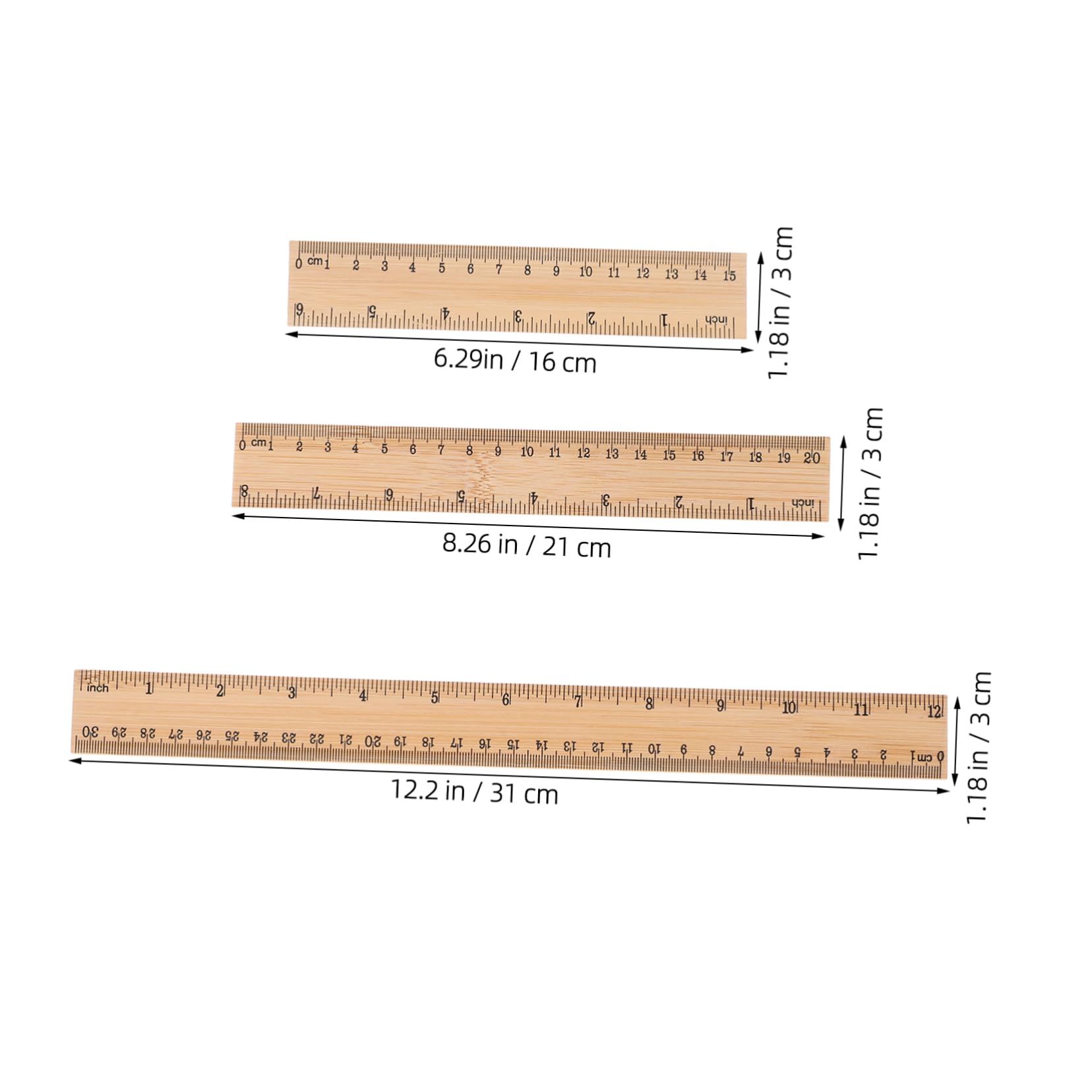 Amazon | Parliky たけじゃくものさし 竹製定規 6個セット 15cm 20cm