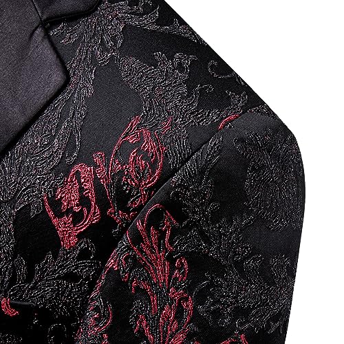 Image of Barry. Wang Men's Sport Coats & Blazers Flower Suit Jacket 1 Button Paisley Tuxedo Mardi Gras Carnival Parade Gift