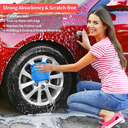 image for HOMERHYME Shop Towels, 100 Pack Microfiber Towels for Cars, Microfiber