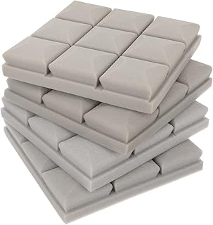 Housoutil 4pcs Foam Sound Proof Panels Noise Reduction Panels Noise dampening Panels Sound Insulation Acoustic Panel Black Foam Sound deadening Panels Sound Panels Noise reducing for Walls