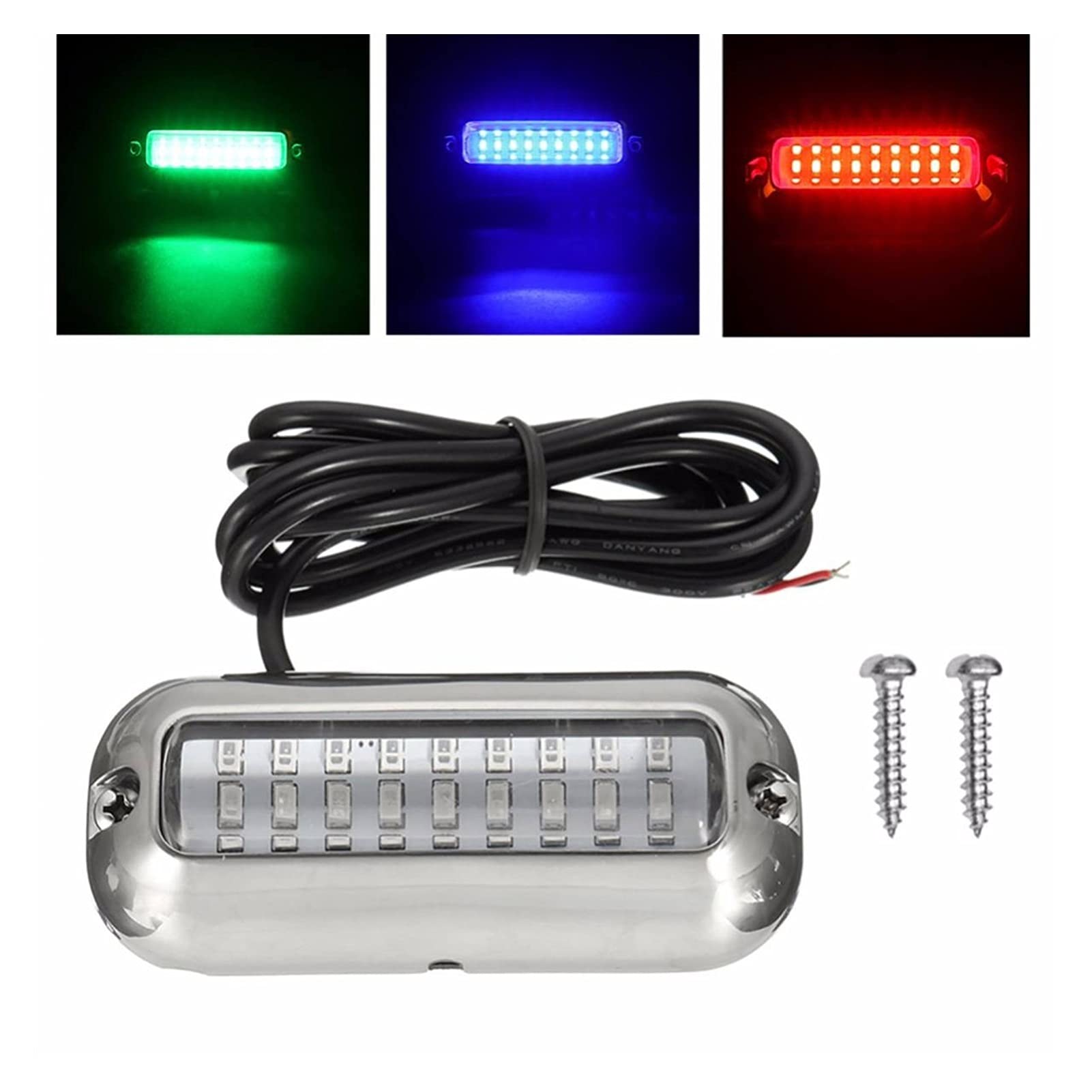 27. GUIDATO PONTOOM IN ACCIAIO INOSSIDABILE PUZZOLA ACQUISTA INDRESSO PONTOON BARCHE ACCESSORI BARCA LIGHT impermeabile marino luce Per la navigazione e la pesca(White)