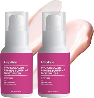 Pro-Collagen Peptide Face Moisturizer, Firming & Hydrating Cream with Peptides, Reduces Fine Lines and Improves Skin Elasticity, Light Gel-Cream for All Skin Types,50g-2-Pack