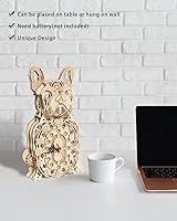 Vista 5 de Rompecabezas 3D de madera para adultos modelo de reloj de bulldog mecánico - Kits de reloj de madera con temática navideña para construir