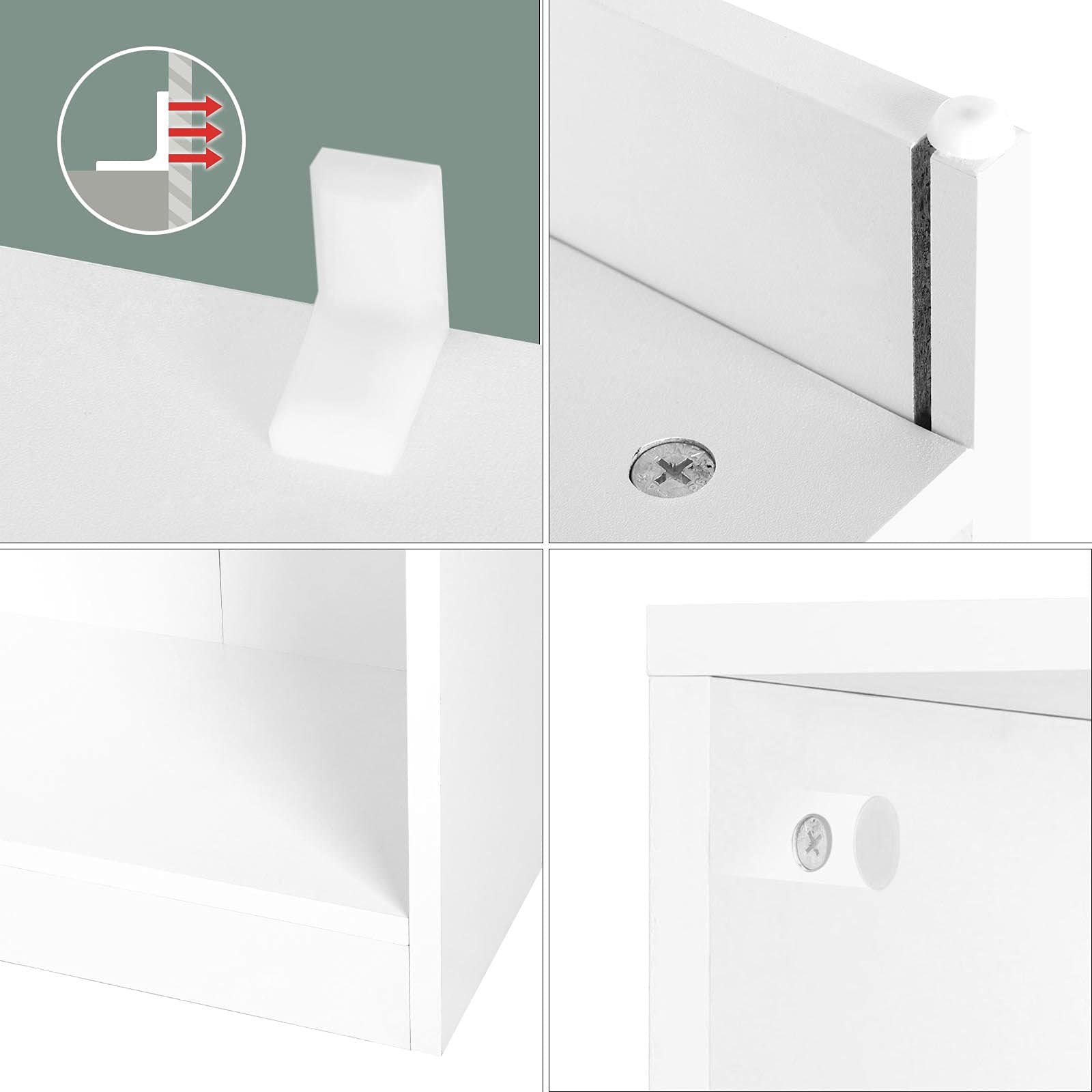 VASAGLE Libreria a 3 Scomparti con Ripiani Regolabili, Scaffale Porta Libri e Documenti per Soggiorno, Camera da Letto, Cameretta e Ufficio, 40 x 24 x 93 cm, Bianco LBC103W
