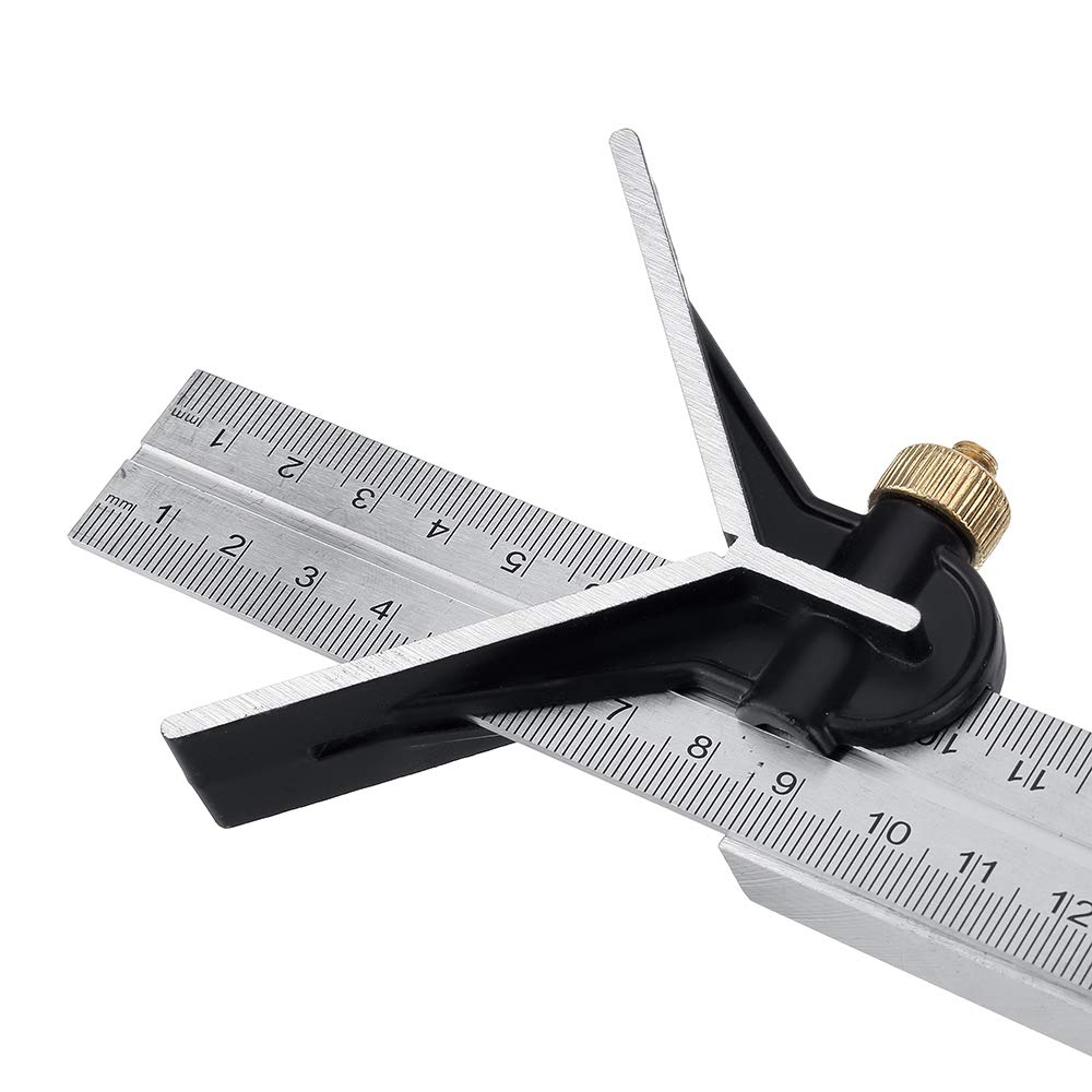 300 mm/600 mm multifunción combinación de ángulo cuadrado de alta precisión transportador carpintero herramienta de medición – 300 mm